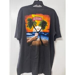 In-N-Out Burger Las Vegas T-Shirt XXL Black Beach Sunset Palm Trees Graphic 2XL
